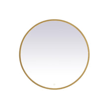 Load image into Gallery viewer, Pier LED Round Mirror Wall Light in Brass (32-Inch Round)
