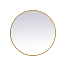 Load image into Gallery viewer, Pier LED Round Mirror Wall Light in Brass (36-Inch Round)