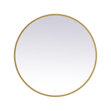 Load image into Gallery viewer, Pier LED Round Mirror Wall Light in Brass (39-Inch Round)