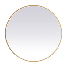 Load image into Gallery viewer, Pier LED Round Mirror Wall Light in Brass (45-Inch Round)