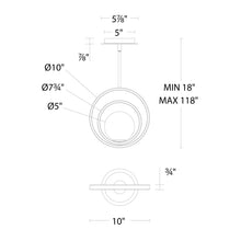 Load image into Gallery viewer, Ellington LED Mini Pendant Light - line drawing.