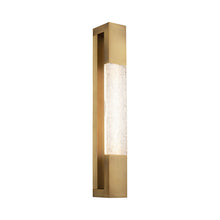 Load image into Gallery viewer, Ember LED Bath Wall Light in Antique Brass.