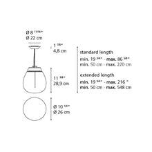 Load image into Gallery viewer, Empatia LED Suspension Light - line drawing.