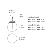 Load image into Gallery viewer, Empatia LED Suspension Light - line drawing.
