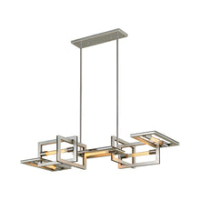 Load image into Gallery viewer, Enigma Chandelier in Silver Leaf with Stainless Accents.