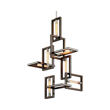Load image into Gallery viewer, Enigma Pendant Light in Bronze/Polished Stainless (7-Light).