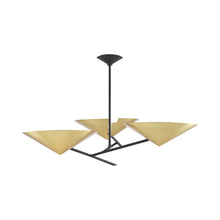 Load image into Gallery viewer, Equilibrium Chandelier in 3-Light/Aged Brass/Black.
