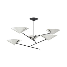 Load image into Gallery viewer, Equilibrium Chandelier in 5-Light/Polished Nickel/Black.