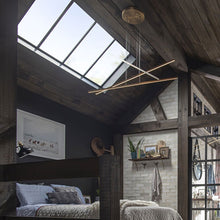 Load image into Gallery viewer, Essence Trio LED Linear Chandelier in bedroom.