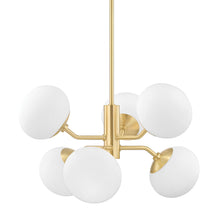 Load image into Gallery viewer, Estee Chandelier in Aged Brass.