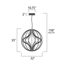 Load image into Gallery viewer, Aura Pendant LED Light - line drawing.
