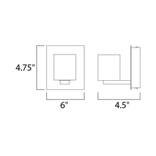 Load image into Gallery viewer, Blocs LED Bath Wall Light - line drawing.