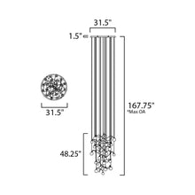 Load image into Gallery viewer, Bobble LED Multi-Light Pendant Light - line drawing.