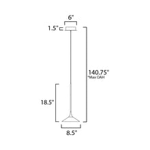 Load image into Gallery viewer, Cono LED Linear Pendant Light - line drawing.