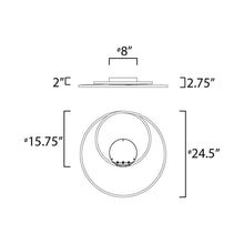Load image into Gallery viewer, Cycle LED Flush Mount Ceiling Light - line drawing.