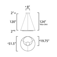 Load image into Gallery viewer, Cycle LED Pendant Light - line drawing.