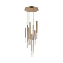 Load image into Gallery viewer, Diaphane LED Multi Light Pendant Light in Gold (9-Light).