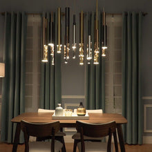 Load image into Gallery viewer, Flute LED Multi Light Pendant Light in dining room.