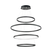 Load image into Gallery viewer, Groove LED Multi Tier Chandelier in Black.