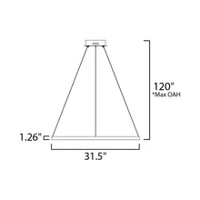 Load image into Gallery viewer, Groove LED Pendant Light - line drawing.