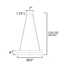 Load image into Gallery viewer, iCorona LED Smart Pendant Light - line drawing.