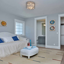 Load image into Gallery viewer, Inca Flush Mount Ceiling Light in bedroom.