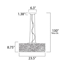 Load image into Gallery viewer, Inca Pendant Light - line drawing.