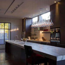Load image into Gallery viewer, Larmes Rectangle Linear Pendant Light in dining room.