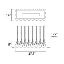 Load image into Gallery viewer, Larmes Rectangle Linear Pendant Light - line drawing.