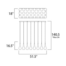 Load image into Gallery viewer, Larmes Rectangle Linear Pendant Light - line drawing.