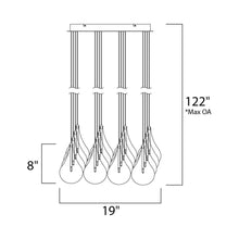 Load image into Gallery viewer, Larmes Square Linear Pendant Light - line drawing.