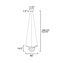 Load image into Gallery viewer, Perpetual LED Pendant Light - line drawing.