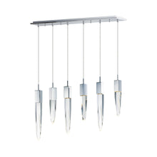 Load image into Gallery viewer, Quartz LED Linear Pendant Light in Polished Chrome.