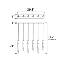 Load image into Gallery viewer, Quartz LED Linear Pendant Light - line drawing.