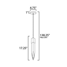 Load image into Gallery viewer, Quartz LED Mini Pendant Light - line drawing.