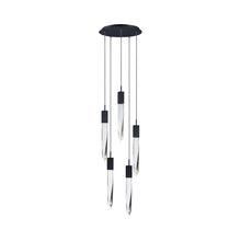 Load image into Gallery viewer, Quartz LED Multi-Light Pendant Light in 5-Light/Polished Chrome.