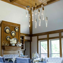 Load image into Gallery viewer, Quartz LED Multi-Light Pendant Light in living room.
