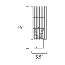 Load image into Gallery viewer, Rampart Outdoor LED Post Light - line drawing.
