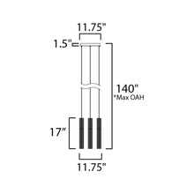 Load image into Gallery viewer, Reeds LED Multi Light Pendant Light - line drawing.