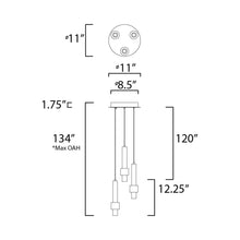 Load image into Gallery viewer, Reveal LED Multi Light Pendant Light - line drawing.
