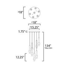 Load image into Gallery viewer, Reveal LED Multi Light Pendant Light - line drawing.