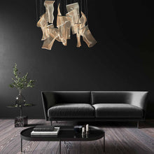 Load image into Gallery viewer, Rinkle LED Linear Pendant Light in living room.
