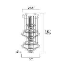 Load image into Gallery viewer, Saturn II LED Chandelier - line drawing.