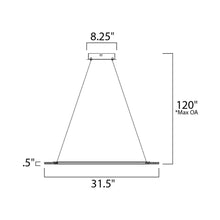 Load image into Gallery viewer, Saturn II LED Pendant Light - line drawing.