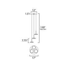 Load image into Gallery viewer, Saucer LED Multi Light Pendant Light - line drawing.