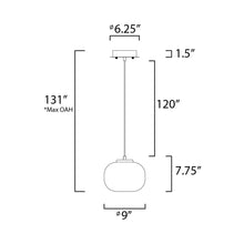 Load image into Gallery viewer, Soji LED Pendant Light - line drawing.