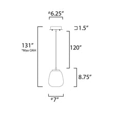 Load image into Gallery viewer, Soji LED Pendant Light - line drawing.