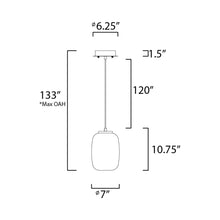 Load image into Gallery viewer, Soji LED Pendant Light - line drawing.