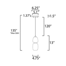 Load image into Gallery viewer, Soji LED Pendant Light - line drawing.