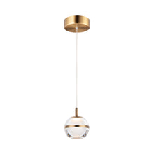 Load image into Gallery viewer, Swank LED Mini Pendant Light in Natural Aged Brass.